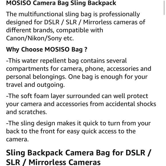 Mosiso DSLR Camera Bag Slingback Navy - Picture 4 of 7